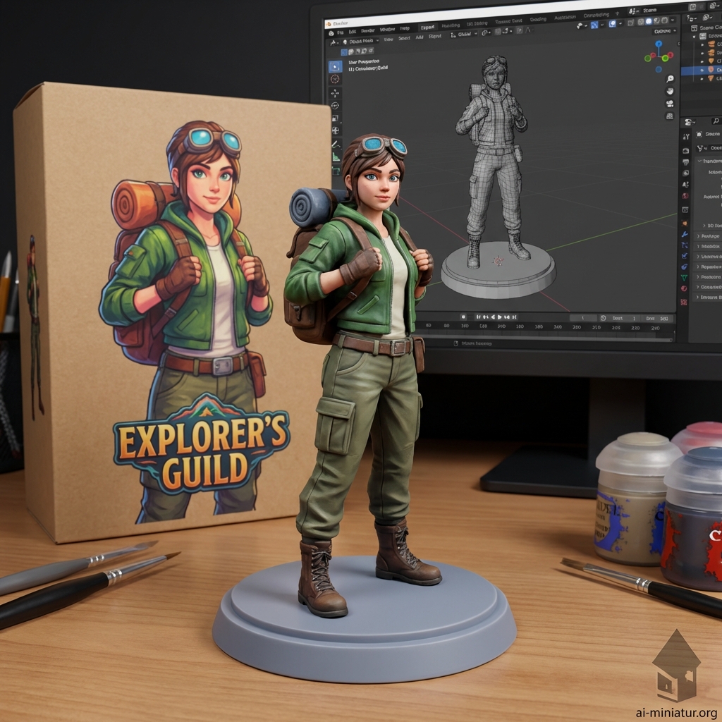 AI-generated 3D Character miniature figure - Example of 3D Character style transformation