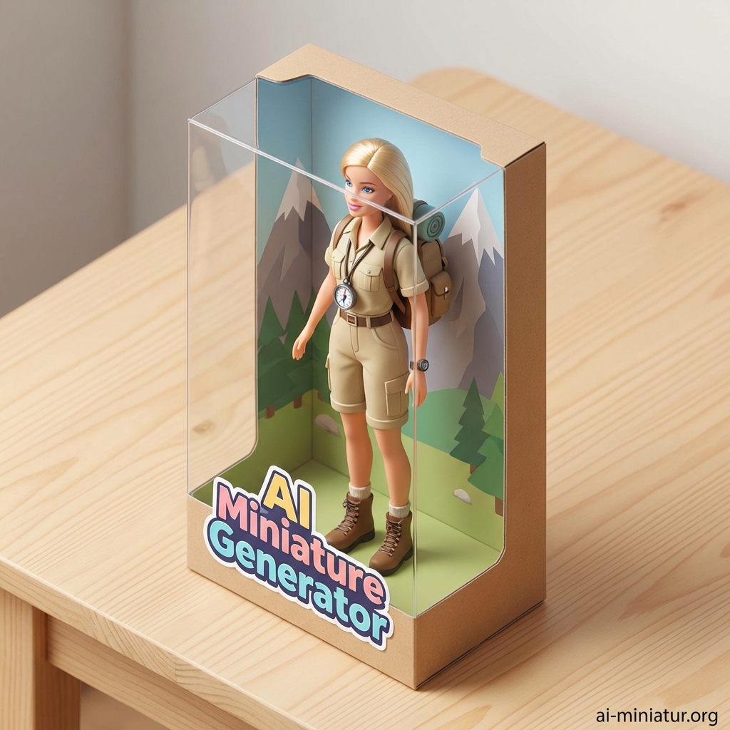 AI-generated Barbie Doll miniature figure - Example of Barbie Doll style transformation